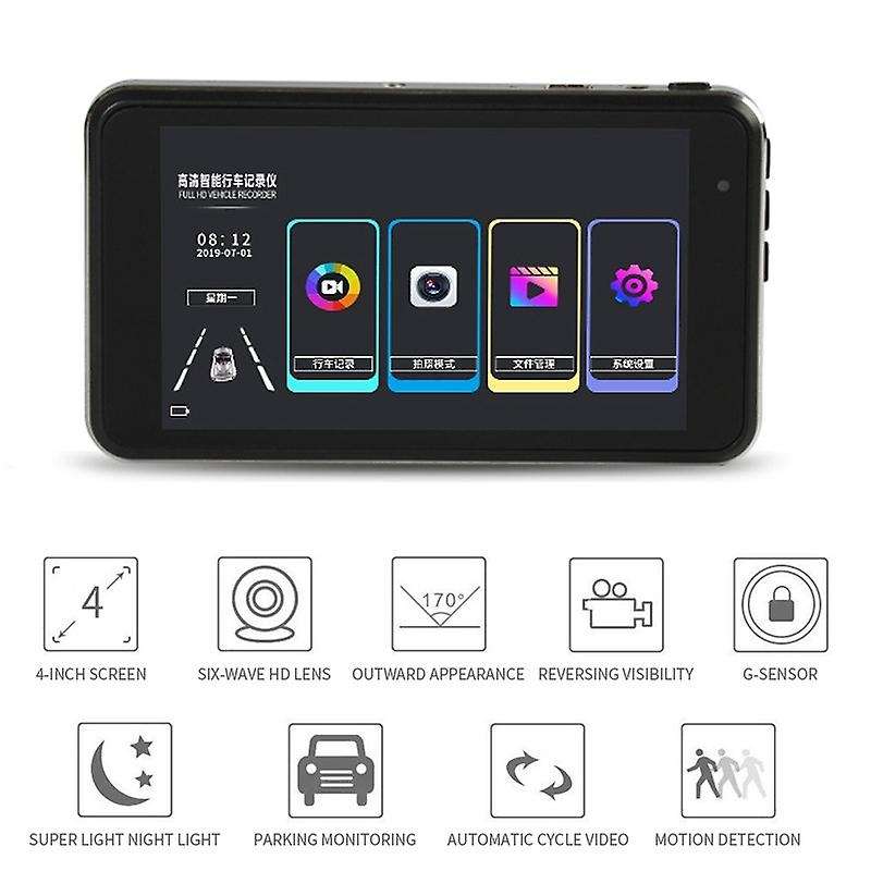 170 Degree Wide Angle Dash Camera Car Camera HD 1080P 4.0 Inch Dash Cam Driving Recorder Loop Record