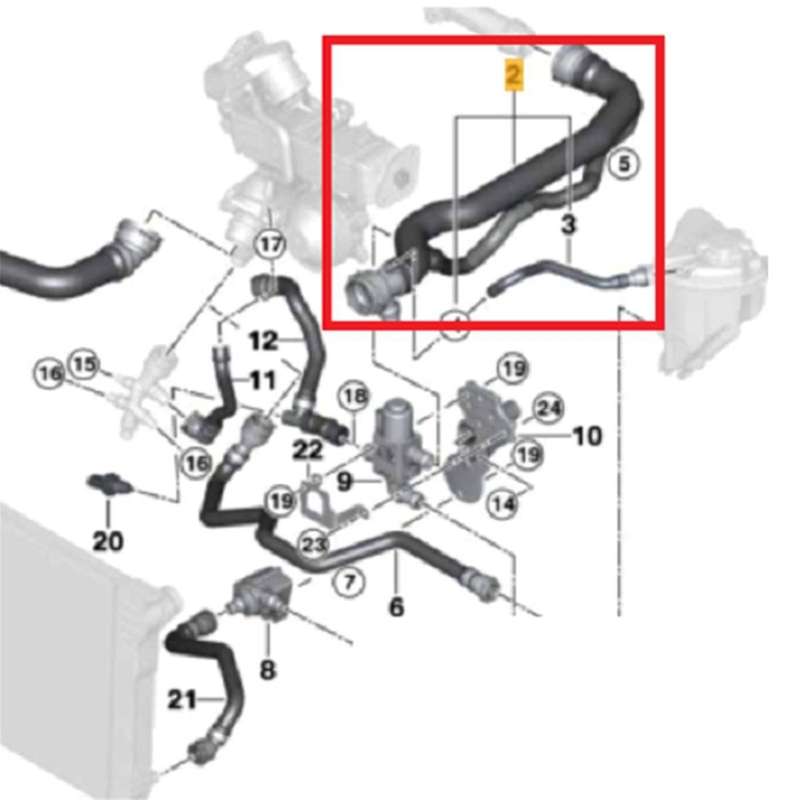 17127809818 Top Radiator Upper Coolant Water Hose for F07 F10 F11 520d 525d Xd