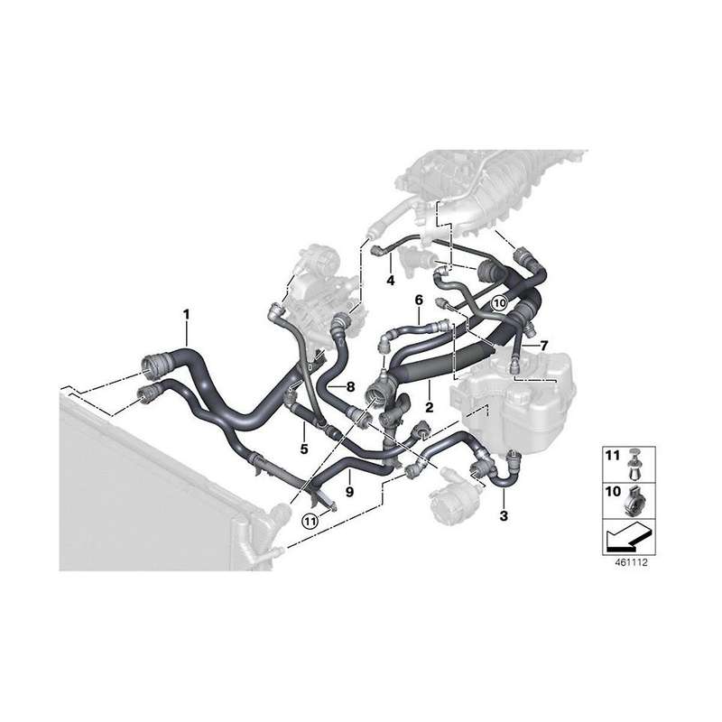 17128677245 Car Intercooler Coolant Hose for 4 Series Cabriolet (f33) Coupe (f32) Coolant Radiator P