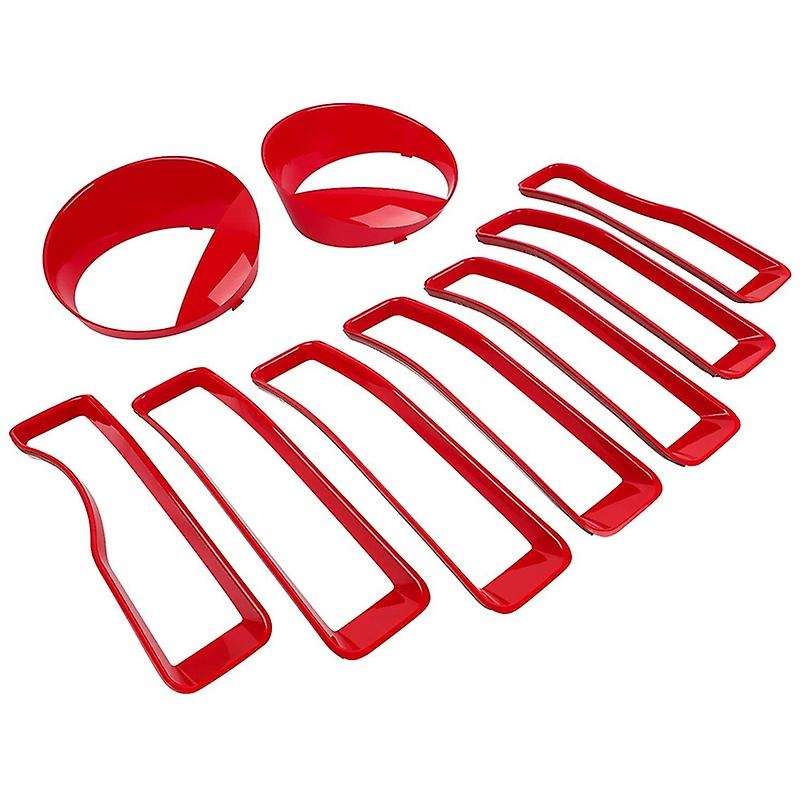 17PCS Front Grille Insert Grill, Headlight Lamp Cover Trim Clip-in and Door Hinge for 2018 2019 2020