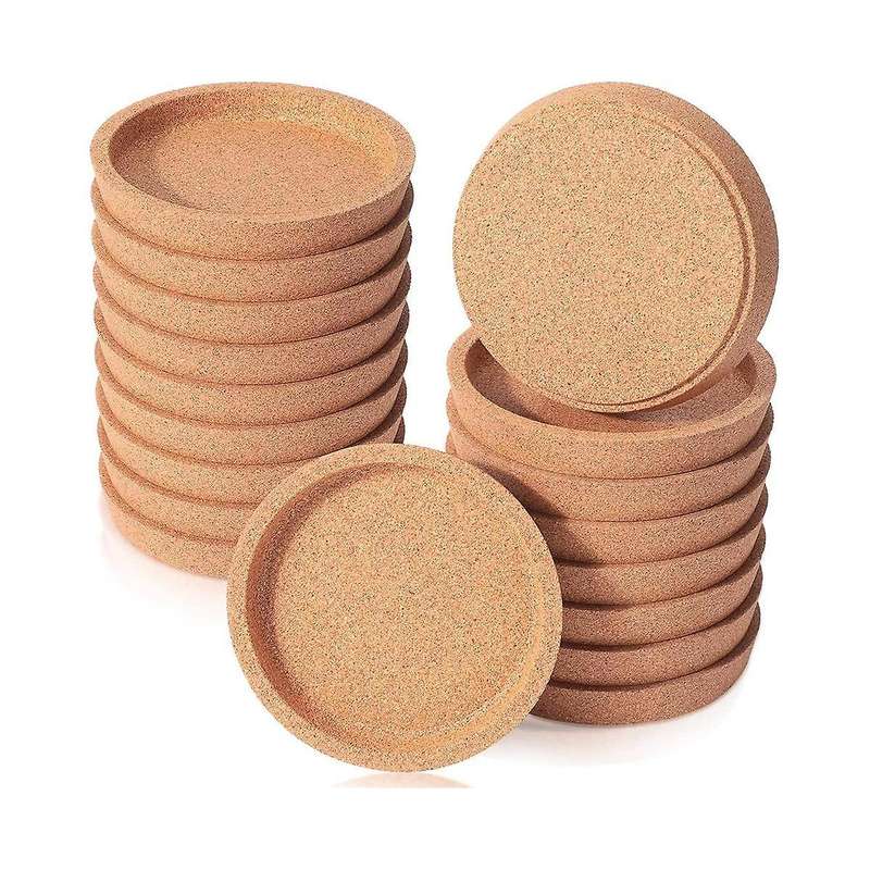 18 Cork Coasters Bulk 4 Inch Round Lip Cup Holder Leak Proof Cork Coasters for Drinks Reusable Abso