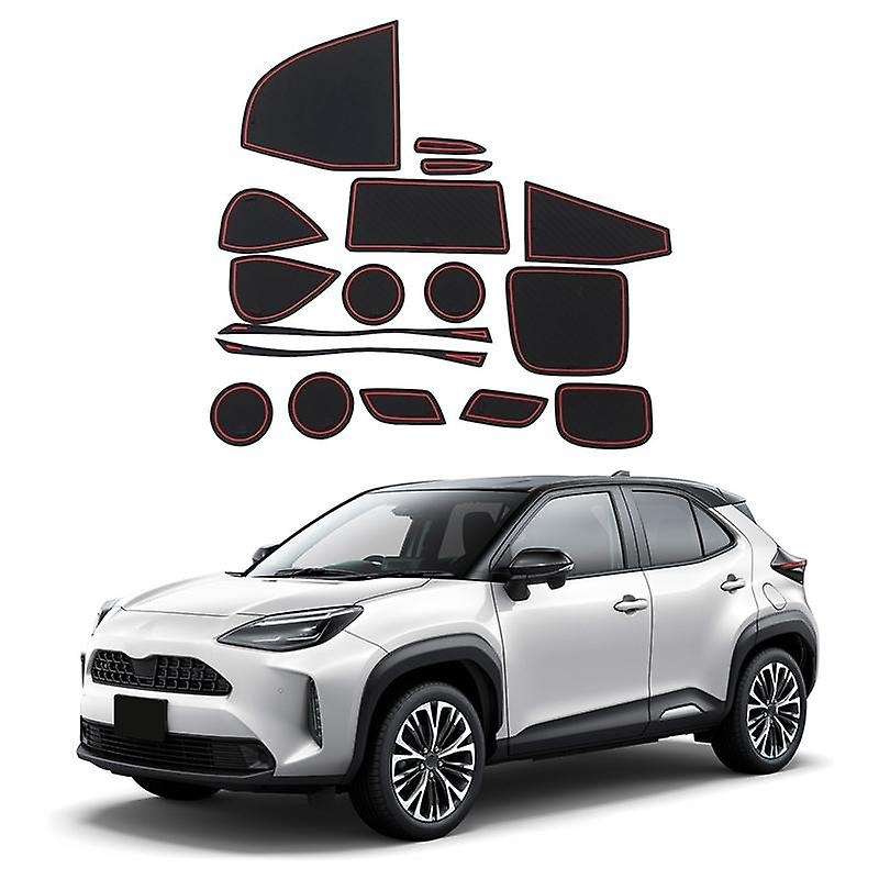 17pcs Gate Slot Pad for Yaris 2021 2022 Accessories Interior Non-slip Anti Dust Cup Holder Inserts