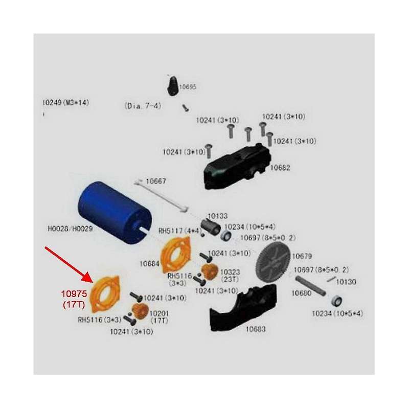 17t Upgrade Motor Fixed 10975(al) for Rc Car Remote Control Toys Parts,fit Rh1043/1045 Rear Axle