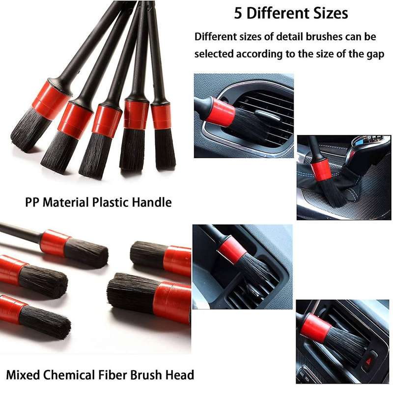 17Pcs Car Detailing Brush Set, Wheel & Tire Brush, Car Towel, Car Wash Mitt, Wire Brushes, Car Wash