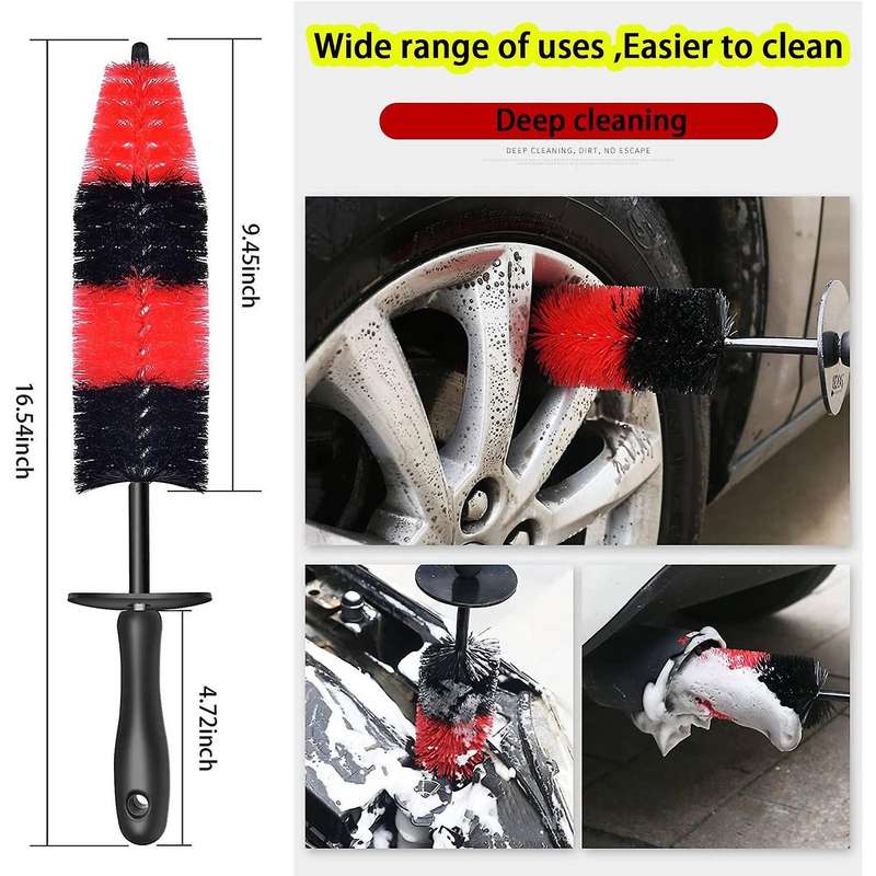 17Pcs Car Detailing Brush Set, Wheel & Tire Brush, Car Towel, Car Wash Mitt, Wire Brushes, Car Wash