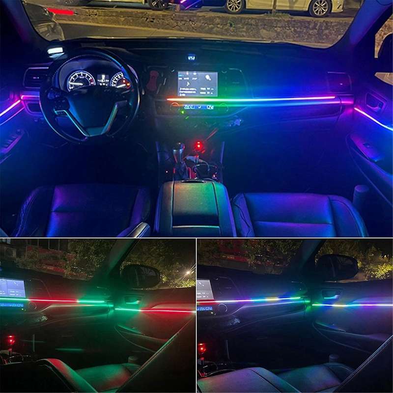 18 in 1 RGB Symphony Streamer Car Ambient Lights Interior LED Acrylic Strips Decoration Atmosphere L