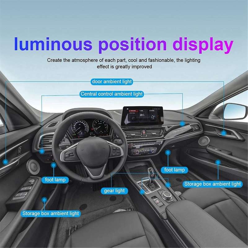 18 in 1 RGB Symphony Streamer Car Ambient Lights Interior LED Acrylic Strips Decoration Atmosphere L