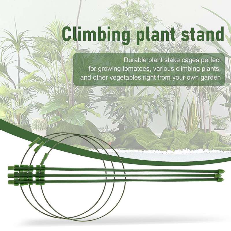 18 Inches (4 Packs) Adjustable, Foldable Tomato Cage, Tomato Cage for Garden, Plant Stakes and Supp