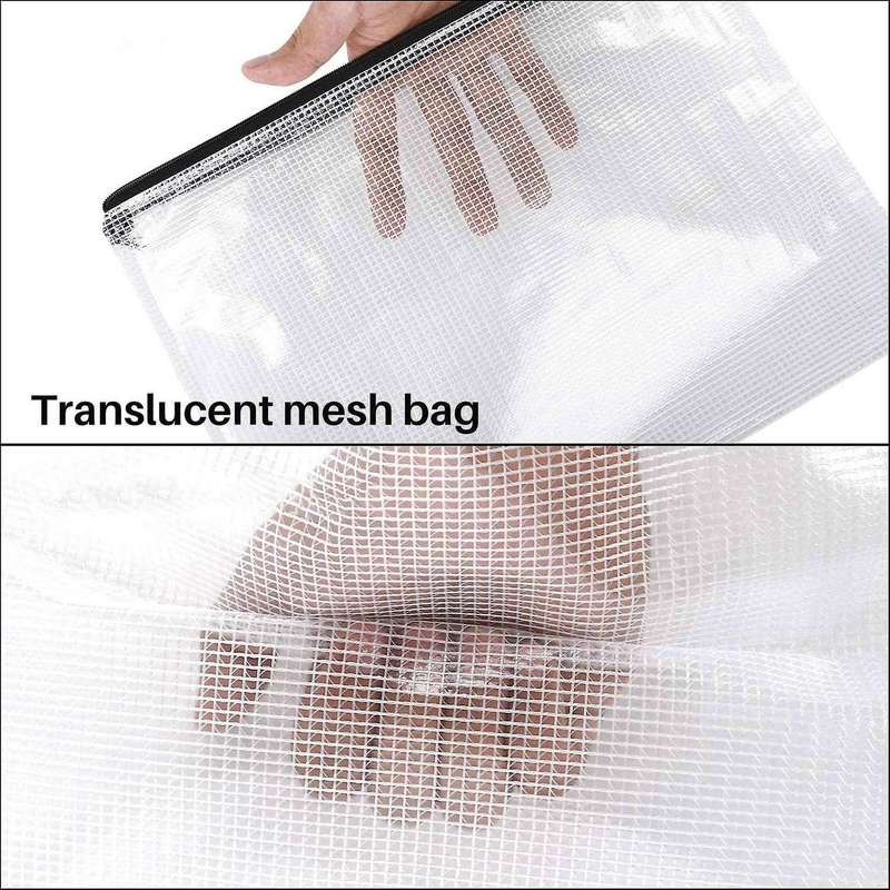 18 Pack A5 Mesh Zipper Pouch,Zipper File Bags, Storage Bags for School and Travel