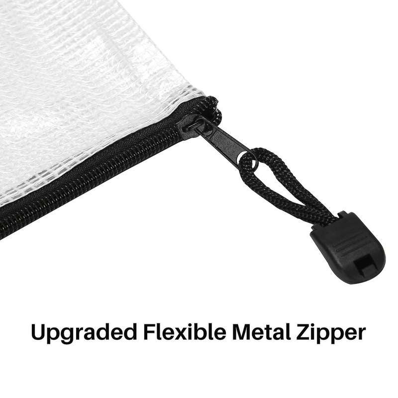 18 Pack A5 Mesh Zipper Pouch,Zipper File Bags, Storage Bags for School and Travel