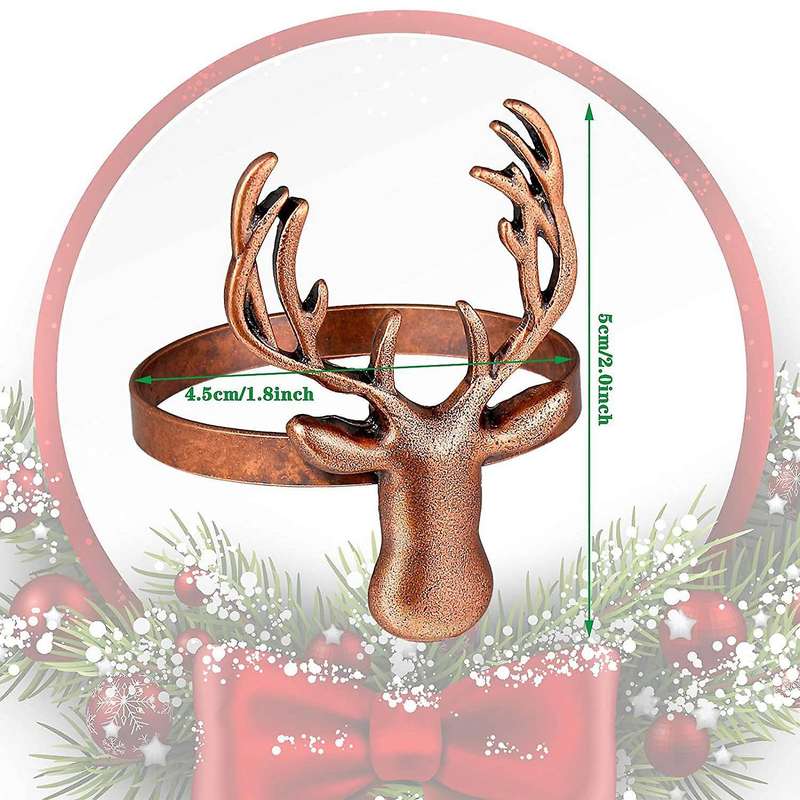 18 Pcs Christmas Deer Napkin Rings Deer Napkin Rings Napkin Holders Christmas Table Decoration for P