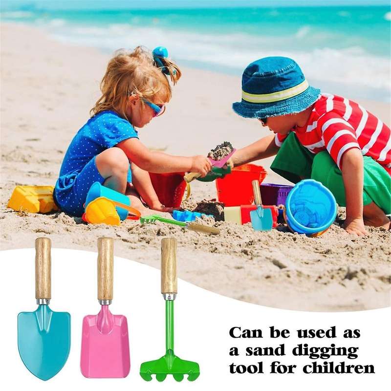 18 Pcs Mini Garden Plant Tool Set, Colorful Metal Garden Hand Shovels & Square Spade & Rake, Garden