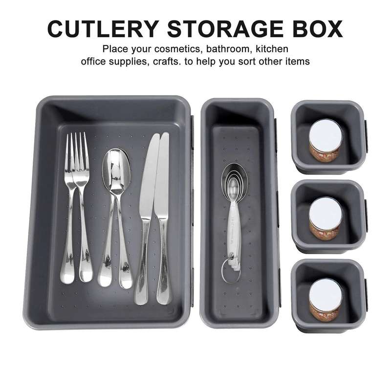 18 Pack Drawer Organizer Tray, Multi-purpose Desk Drawer Tray Organizer for Kitchen Bathroom Office