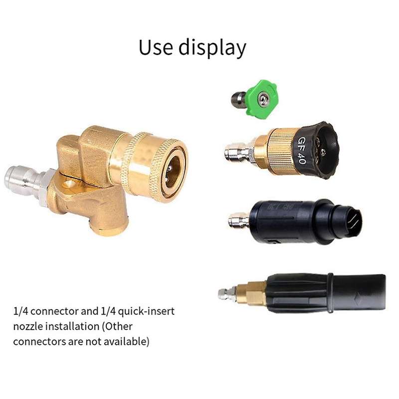 180 Swivel Joint High Pressure Washer Wash Water Nozzle 1/4 Quick Connection for Cleaning Car Wash M