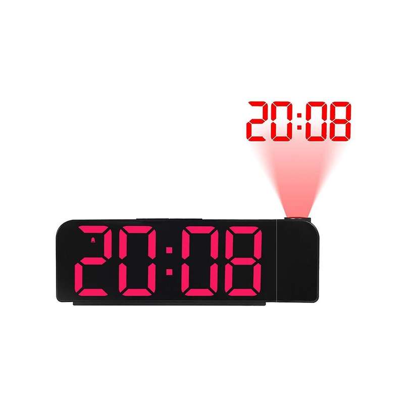 180 Rotation Projection Alarm Clock 12/24h Led Digital Clock Usb Charge Ceiling Projector Alarm Cl