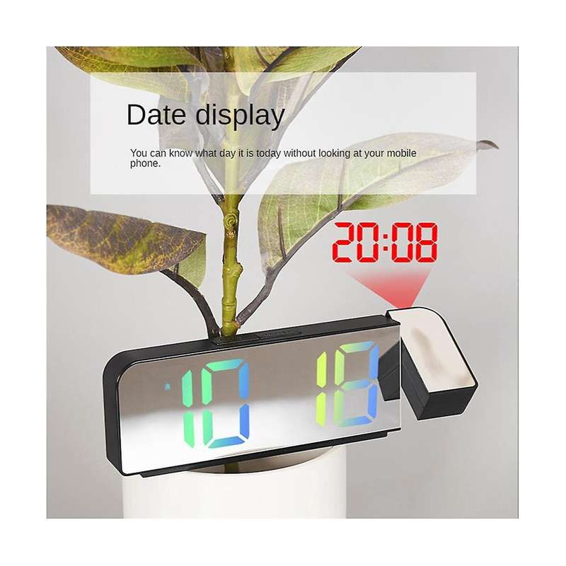 180 Rotation Projection Alarm Clock 12/24h Led Digital Clock Usb Charge Ceiling Projector Alarm Cl