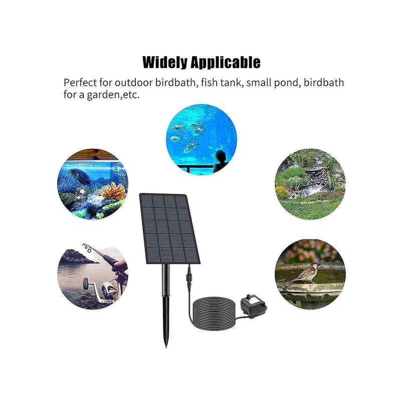 180l/h Solar Power Fountain Pump Water Pump for Bird Bath Garden Backyard Pool Solar Powered Water