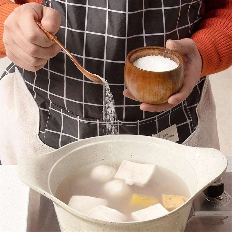 180ml/6oz Wooden Seasoning Jar with Lid and Spoon,kitchen Retro Salt Shaker Sugar Seasoning Storage