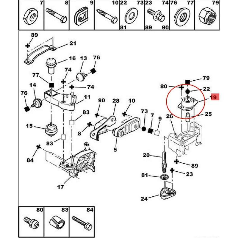184468 for 206 306 307 408 607 Rear Gearbox Engine Mount