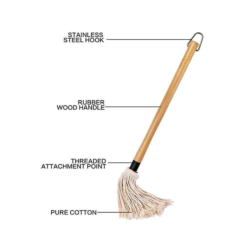 18Inch Basting Brush BBQ Mop BBQ Brushes for Sauce Durable Natural Hardwood Handle BBQ Grill Brush a
