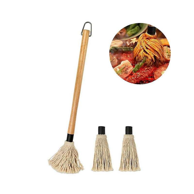 18Inch Basting Brush BBQ Mop BBQ Brushes for Sauce Durable Natural Hardwood Handle BBQ Grill Brush a