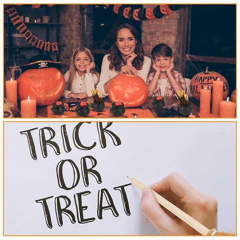 18Pc Witch Broom Pencils and Cauldron for Halloween Broomstick Ballpoint Halloween Party Favors Witc
