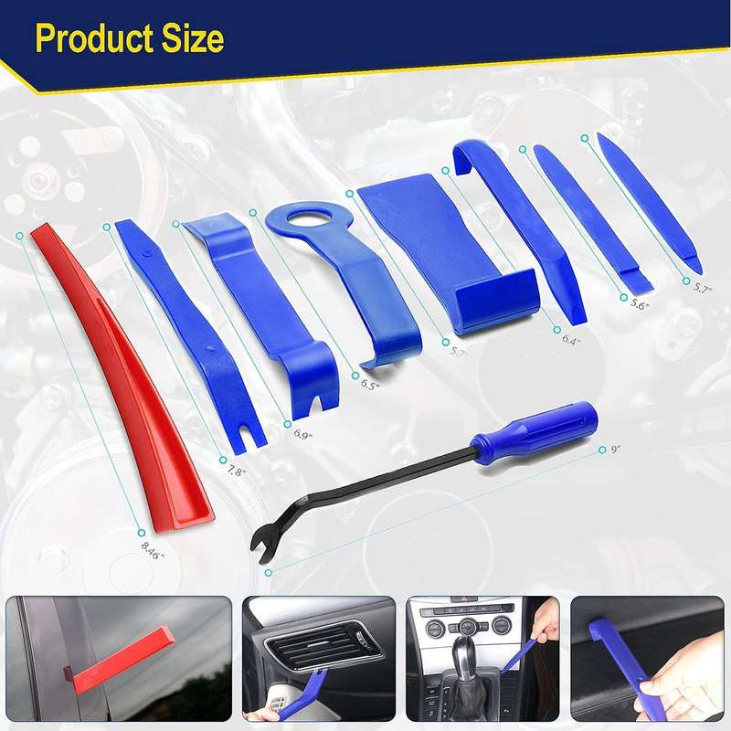18Pcs Car Tool Kit Easy Entry Long Reach Air Wedge Bag Auto Trim Removal Tool Essential Emergency Lo