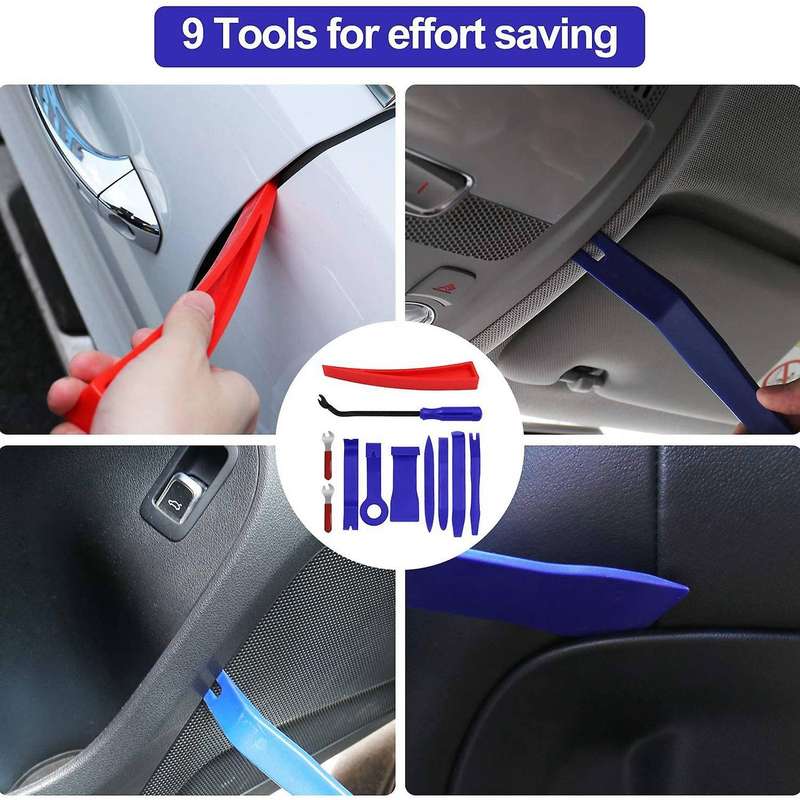 18Pcs Car Tool Kit Easy Entry Long Reach Air Wedge Bag Auto Trim Removal Tool Essential Emergency Lo