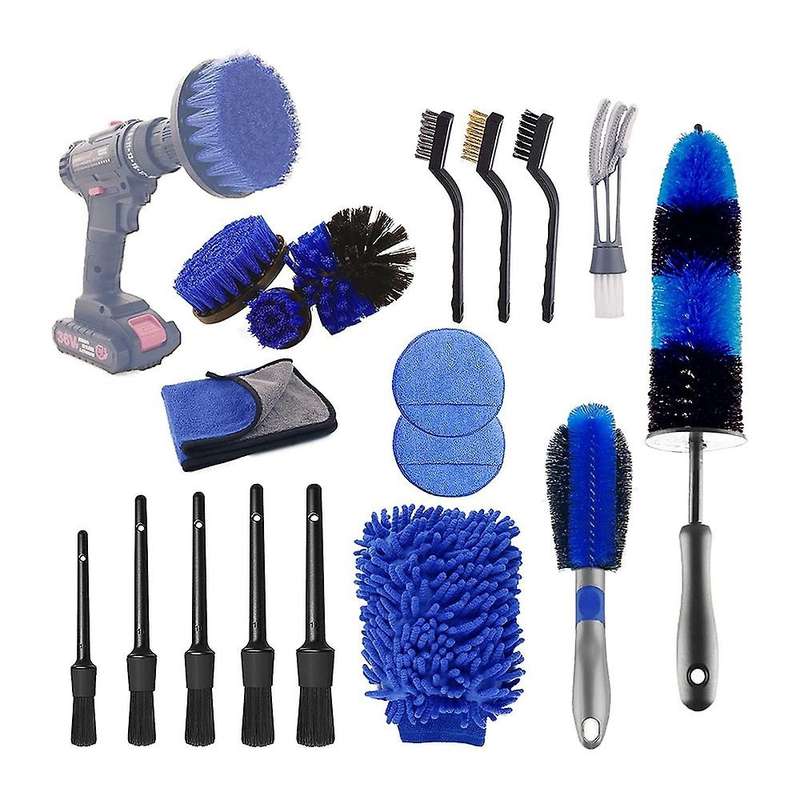 18Pcs Car Wheel Tire Brush Set Auto Detailing Set Car Cleaning Kit for Cleaning Wheels,Interior,Exte