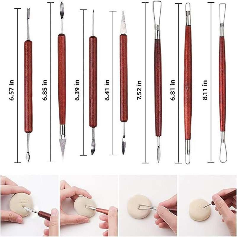 18PCS Ceramics Wooden Metal Laser Knife Clay Sculpture Clay Carving Knife Soft Clay Tools