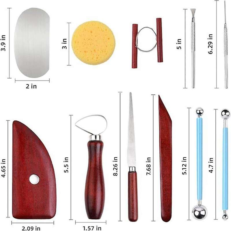 18PCS Ceramics Wooden Metal Laser Knife Clay Sculpture Clay Carving Knife Soft Clay Tools