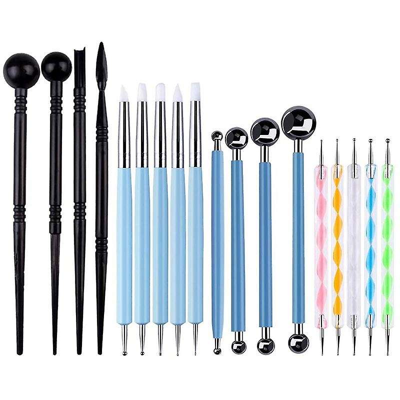 18Pcs Polymer Modeling Clay Sculpting Tools Dotting Tools Ceramic Clay Indentation Tools for Pottery