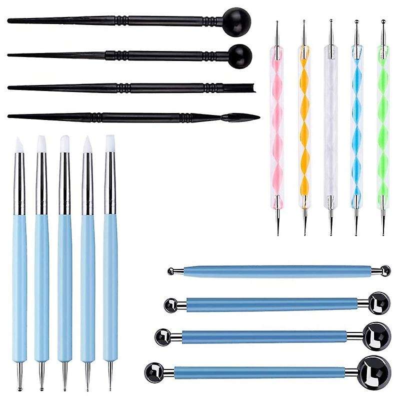18Pcs Polymer Modeling Clay Sculpting Tools Dotting Tools Ceramic Clay Indentation Tools for Pottery