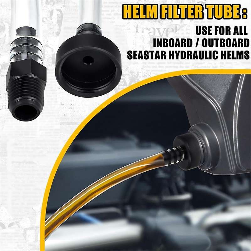 19 Pcs Hydraulic Steering Oil Filler Bleed Tube Bridge Hose Kit and Seal Kit with Pin Wrench with H
