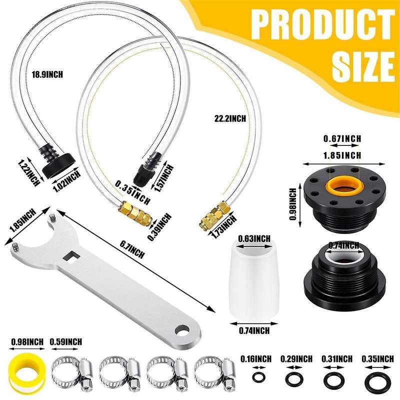 19 Pcs Hydraulic Steering Oil Filler Bleed Tube Bridge Hose Kit and Seal Kit with Pin Wrench with H