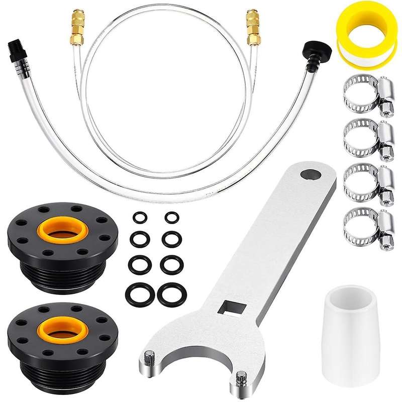 19 Pcs Hydraulic Steering Oil Filler Bleed Tube Bridge Hose Kit and Seal Kit with Pin Wrench with HC