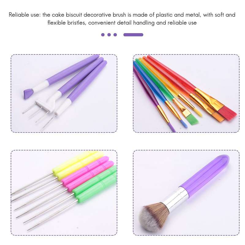 19 Pcs Cake Decorating Tool Set,cookie Sugar Brushes Tweezers Cake Decorating Supplies for Cookie C