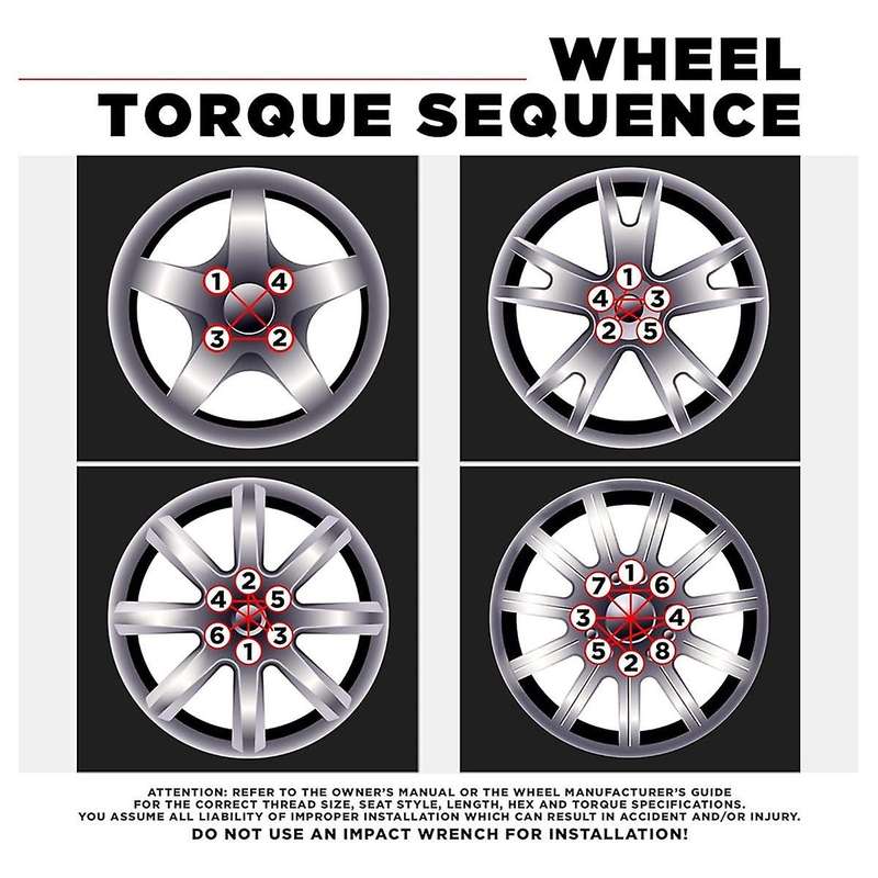 1907WR-20AM Chrome Factory Style M12x1.5 Radius Seat Lug Nutswith Washer for Hondaand , 20 Pack