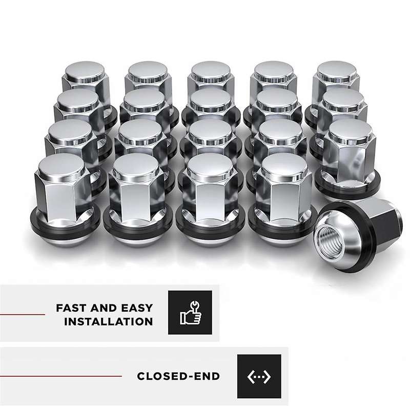 1907WR-20AM Chrome Factory Style M12x1.5 Radius Seat Lug Nutswith Washer for Hondaand , 20 Pack