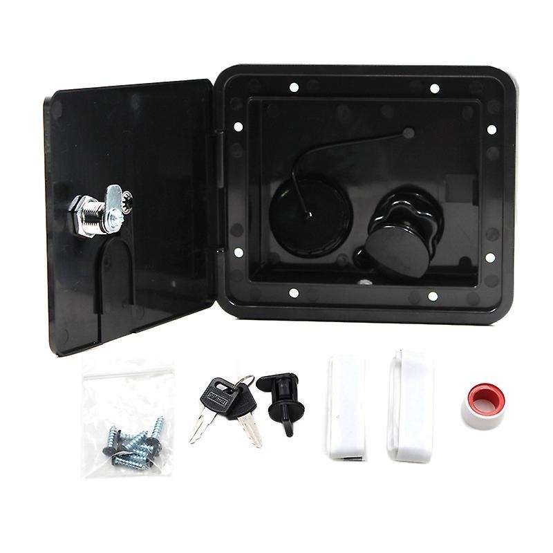 193X164.5 mm RV Hatch Cover Accessories Lockable Water Inlet Parts with Keys Square Threaded Fill Di
