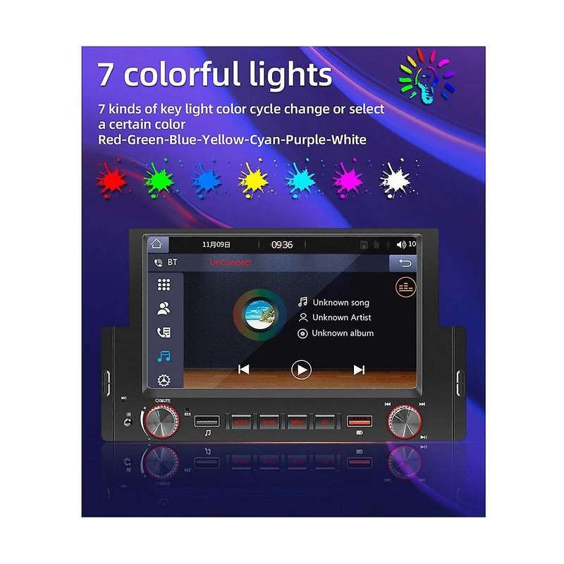 1din 6.2inch Screen Carplay Android-auto Radio Car Stereo Bluetooth Mp5 Player 2usb Fm Receiver The