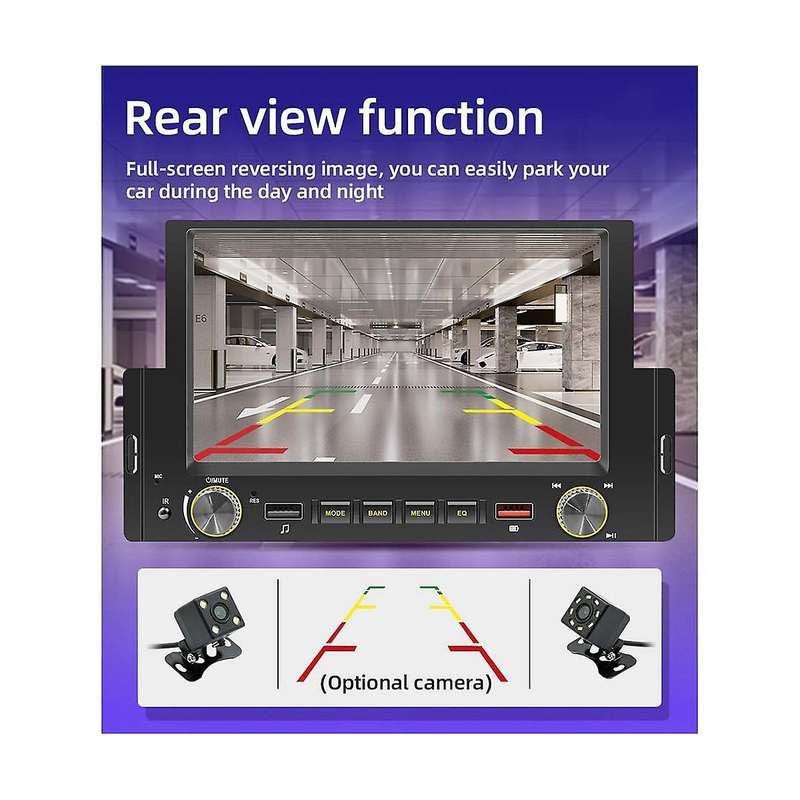 1din 6.2inch Screen Carplay Android-auto Radio Car Stereo Bluetooth Mp5 Player 2usb Fm Receiver The
