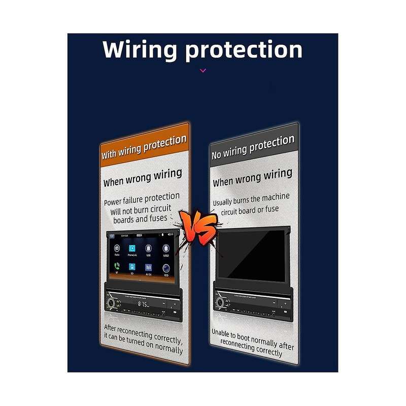 1din 7inch Car Retractable Screen Wireless Carplay Android Auto Car Portable Radio Bluetooth Mp5 Fm
