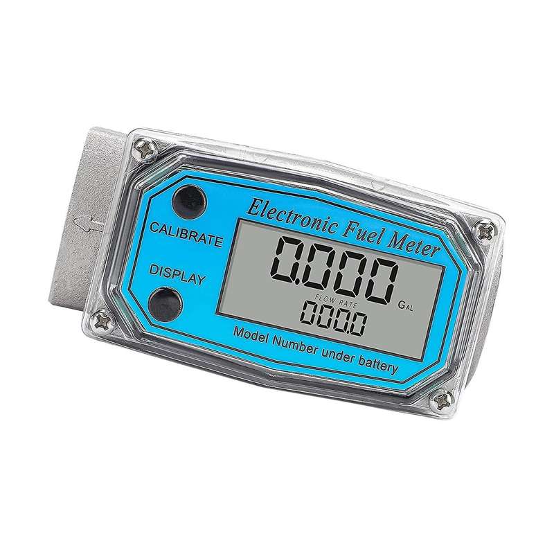 1Inch Digital Turbine Flowmeter Digital LCD Display with NPT Counter Fuel Flowmeter for Measuring En