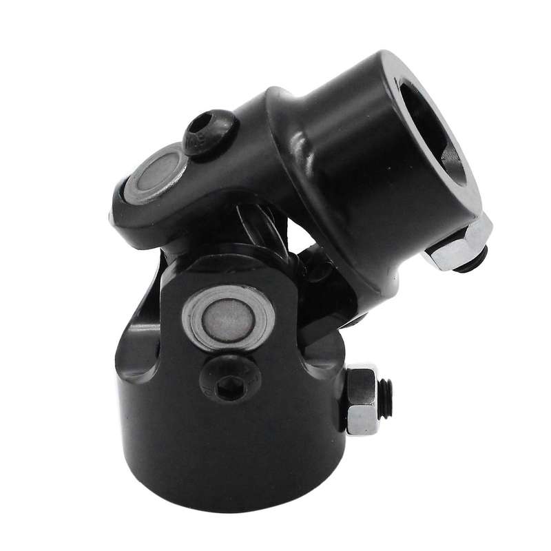 1Inch DD x 3/4Inch DD Black Universal Steering Shaft U Joint Coupler From 1Inch Column to 3/4Inch DD