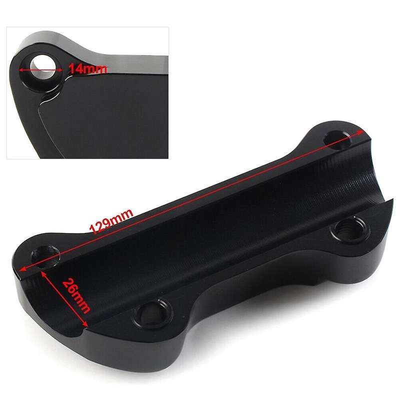 1inch Handlebar Riser Top Clamp Cover for Softail Sportster 883 Black