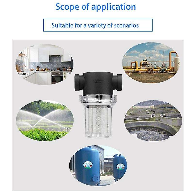 1inch Garden Filter Plastic Transparent Irrigation System Impurity Filter Aquaculture Household Wate