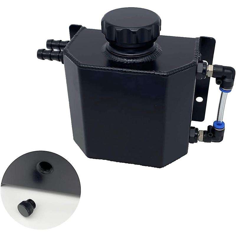 1L Black Aluminum Alloy Radiator Coolant Overflow Expansion Tank Recovery Water Tank Reservoir Unive