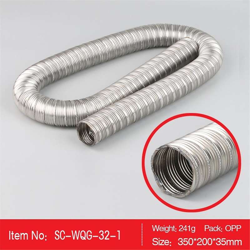 1m Air Parking Heater 304 Stainless Steel Double Layer Exhaust Pipe Tube Gas Vent Fit Air Diesels Ta