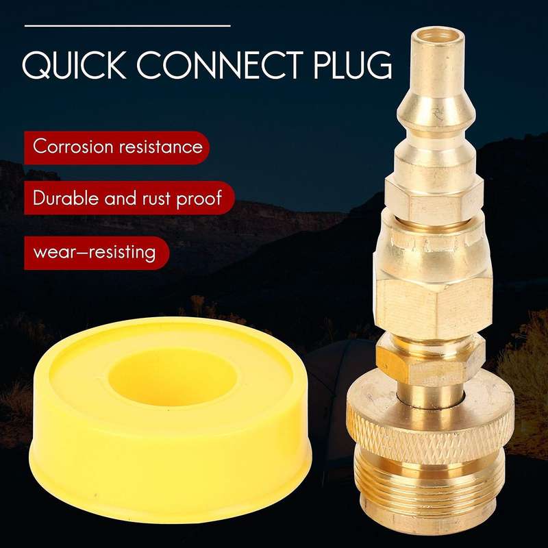 1LB Propane Regulator Adapter, 1in -20 Male Throwaway Cylinder to 3/8in Male Flare and 1/4in Quick